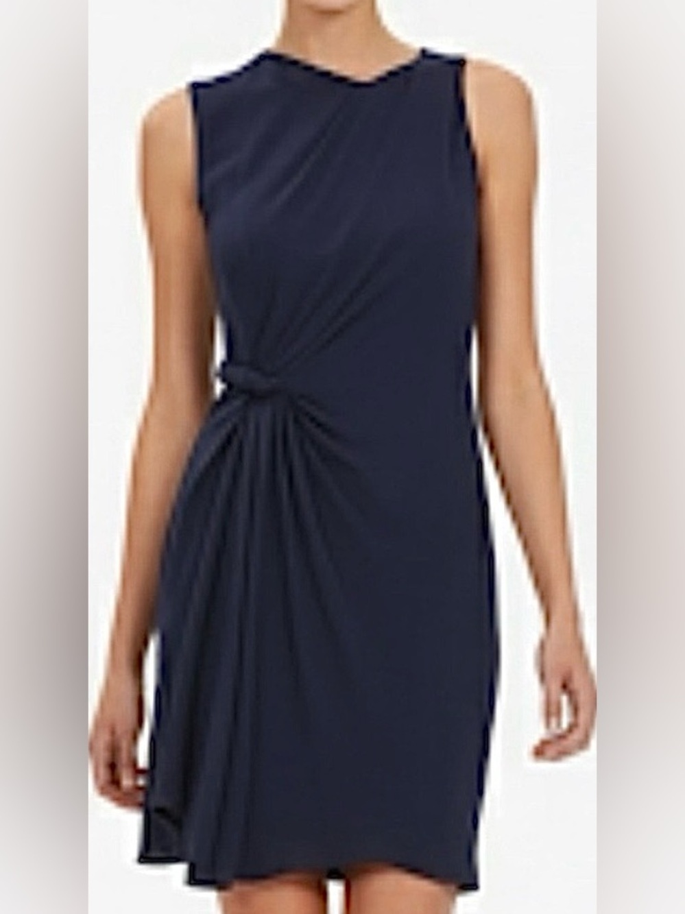 3.1 PHILLIP LIM Navy Blue Asymmetrically Draped Sleeveless Mini Dress Size 4